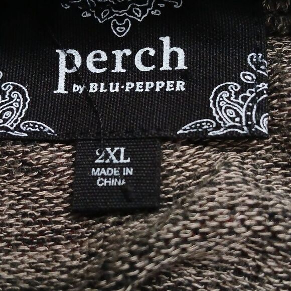 Perch by Blu Pepper Elbow Patch Sweater Sz 2XL Lightweight NWOT - Picture 6 of 6